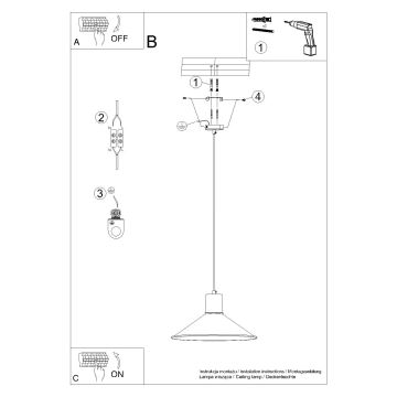 Pendel JAGA 1xE27/15W/230V diameter 30 cm hvid