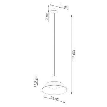 Pendel FANO 1xE27/15W/230V diameter 34 cm hvid