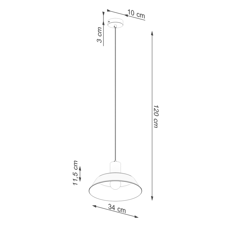 Pendel FANO 1xE27/15W/230V diameter 34 cm hvid