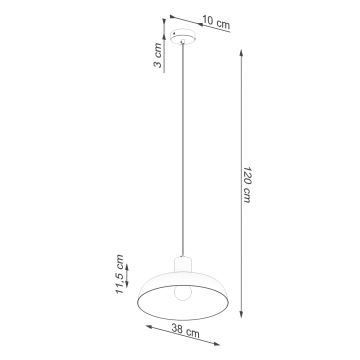 Pendel INDY 1xE27/15W/230V diameter 38 cm hvid