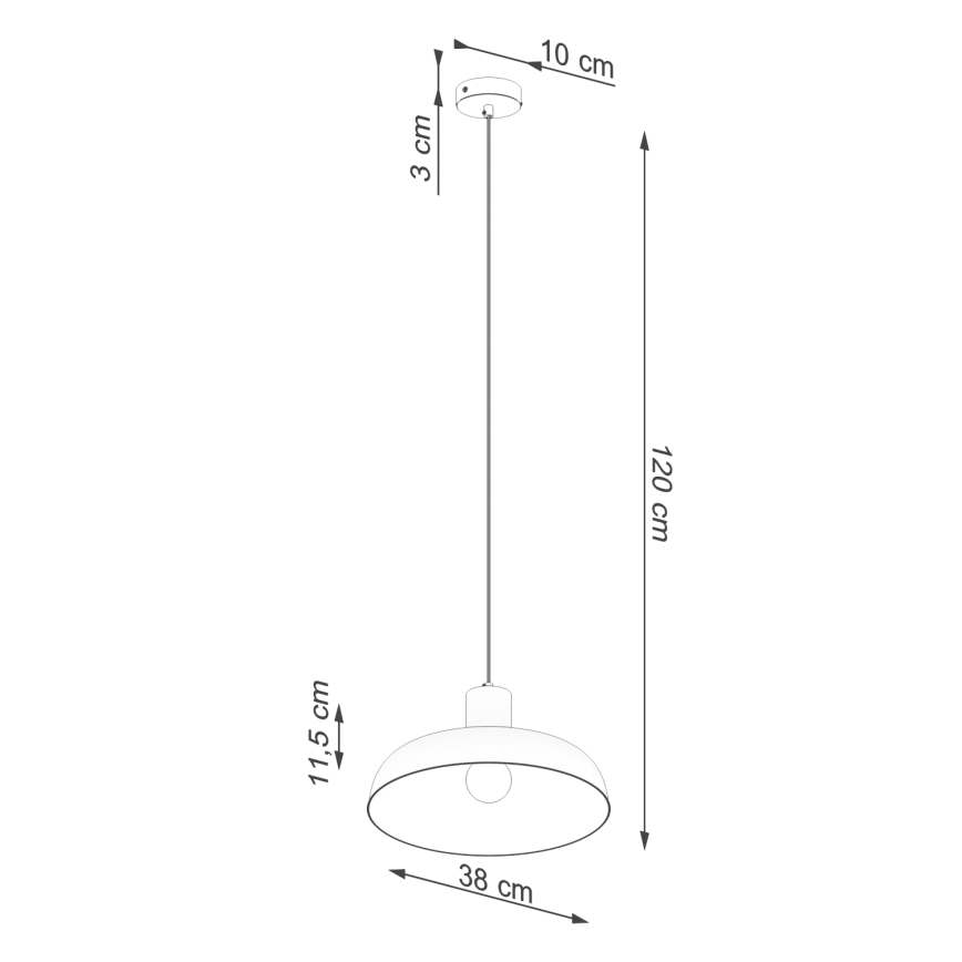 Pendel INDY 1xE27/15W/230V diameter 38 cm sort