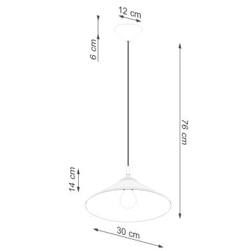 Pendel ZUMA 1xE27/15W/230V diameter 30 cm hvid