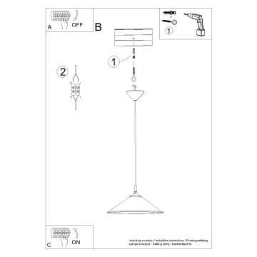 Pendel ZUMA 1xE27/15W/230V diameter 30 cm hvid