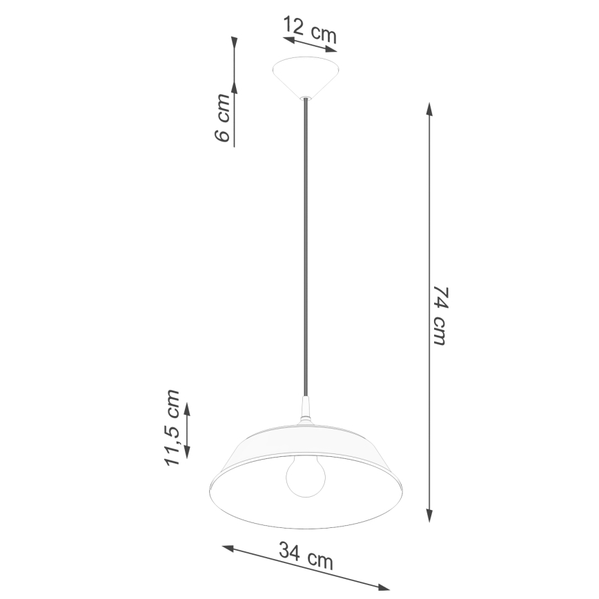 Pendel FRIKA 1xE27/15W/230V diameter 34 cm hvid