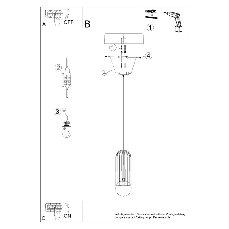 Pendel BRINA 1xG9/8W/230V hvid