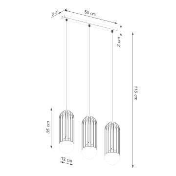 Pendel BRINA 3xG9/8W/230V hvid