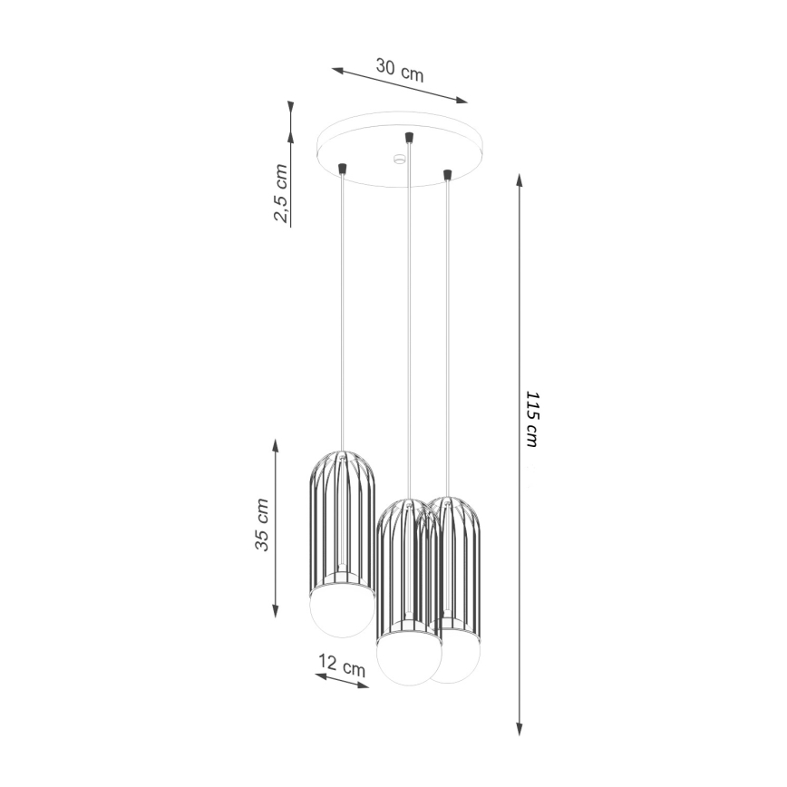 Pendel BRINA 3xG9/8W/230V hvid