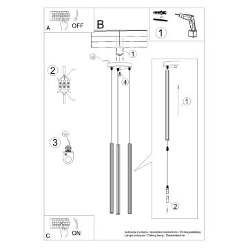 Pendel ARCHE 3xG9/8W/230V hvid