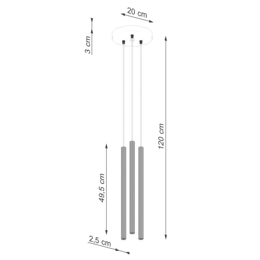 Pendel ARCHE 3xG9/8W/230V sort