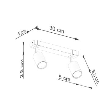 Spotlampe FAGER 2xGU10/10W/230V sort