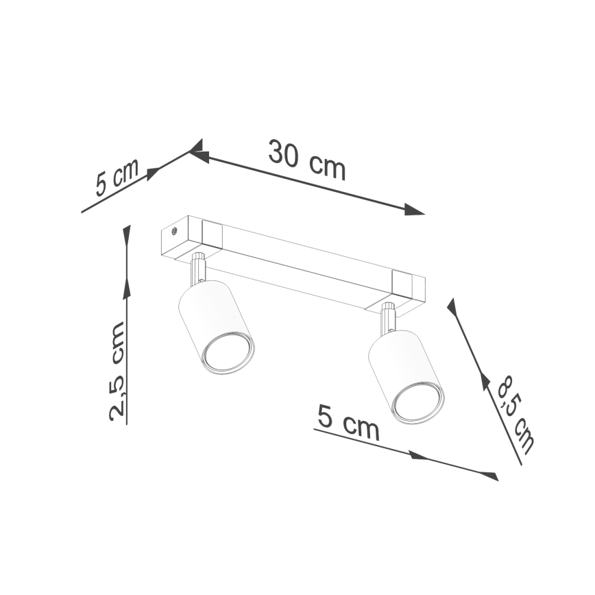 Spotlampe FAGER 2xGU10/10W/230V sort