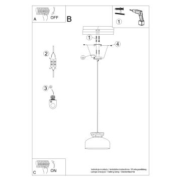 Pendel MARION 1xE27/15W/230V diameter 29,5 cm hvid