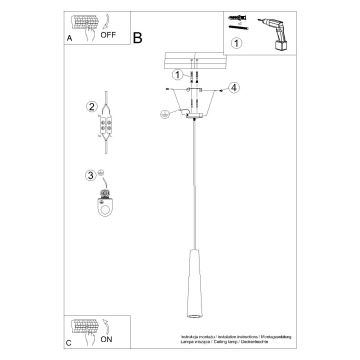 Pendel ELECTRA 1xGU10/10W/230V beton/sort