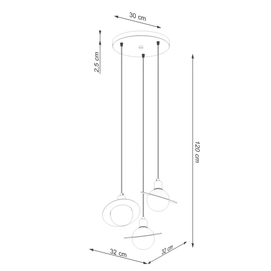 Pendel HYPERION 3xG9/8W/230V hvid