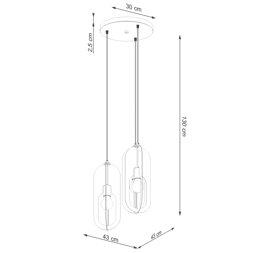 Pendel NICUS 3xE27/15W/230V hvid