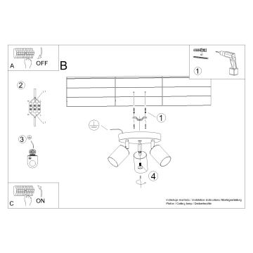 Spotlampe WINX 3xGU10/10W/230V sort/krom