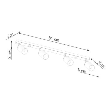 Spotlampe WINX 4xGU10/10W/230V sort/krom