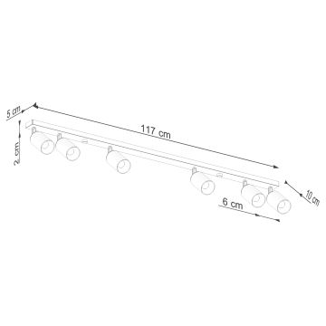 Spotlampe WINX 6xGU10/10W/230V sort/krom