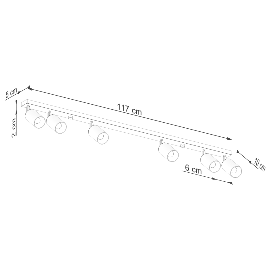 Spotlampe WINX 6xGU10/10W/230V sort/krom