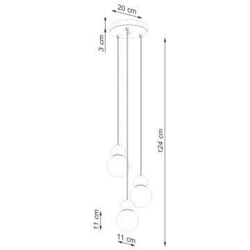 Pendel PEKKA 3xG9/8W/230V hvid