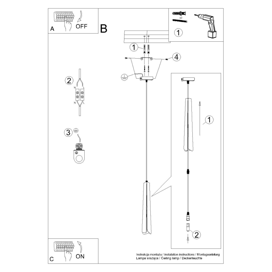 Pendel PRYSM 1xG9/8W/230V hvid