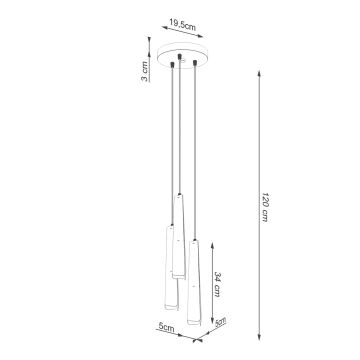 Pendel PRYSM 3xG9/8W/230V hvid