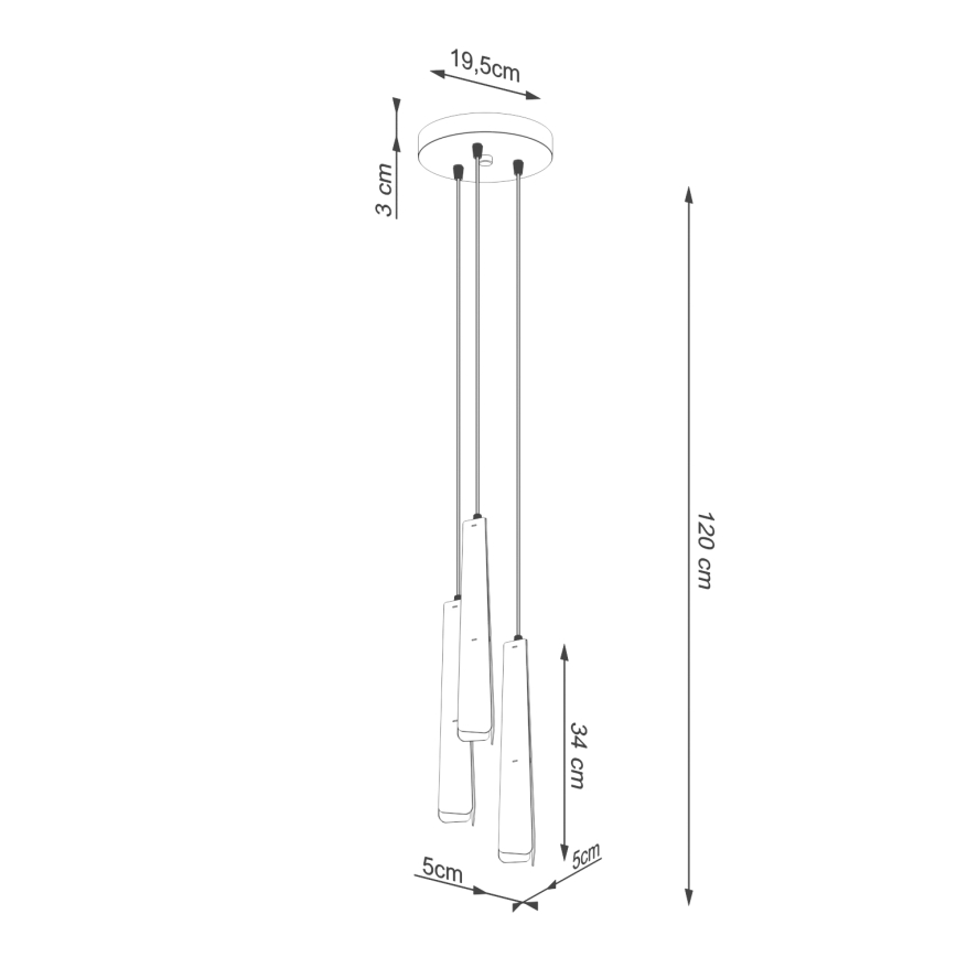 Pendel PRYSM 3xG9/8W/230V hvid