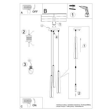 Pendel PRYSM 3xG9/8W/230V hvid