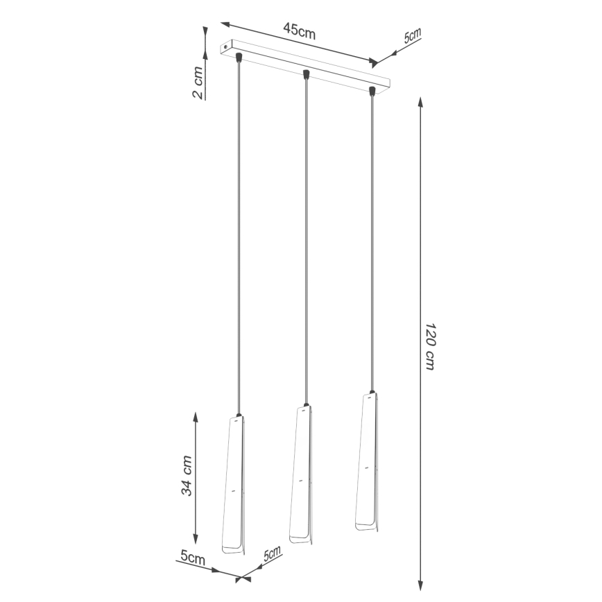 Pendel PRYSM 3xG9/8W/230V hvid