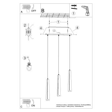 Pendel PRYSM 3xG9/8W/230V hvid