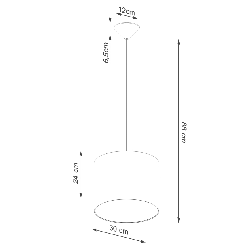 Pendel NOVA 1xE27/15W/230V diameter 30 cm hvid