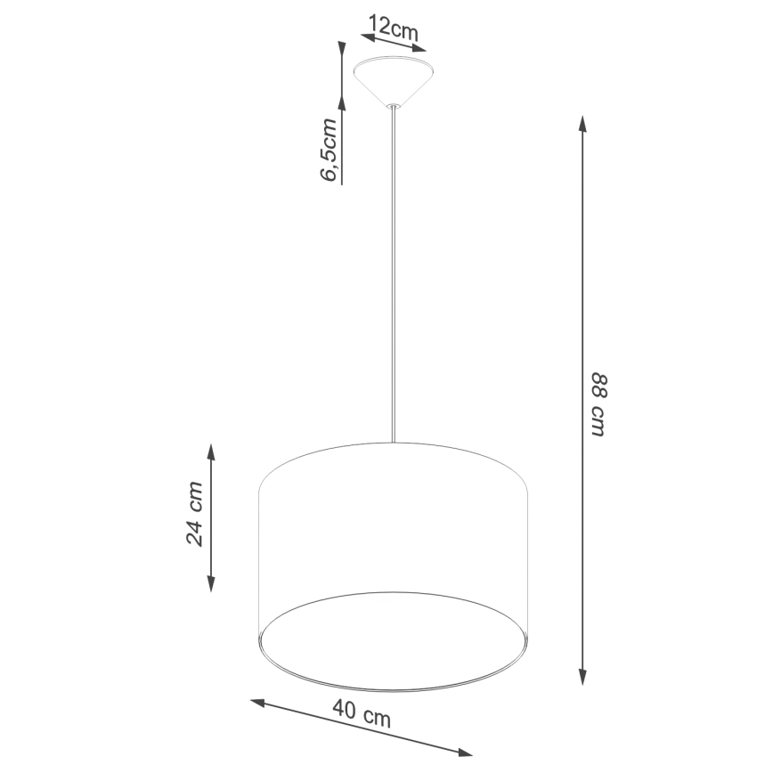 Pendel NOVA 1xE27/15W/230V diameter 40 cm hvid