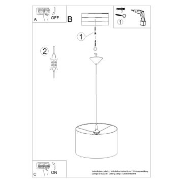 Pendel NOVA 1xE27/15W/230V diameter 40 cm hvid