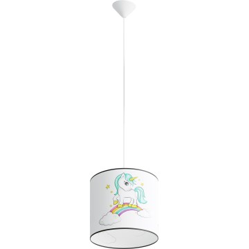 Sollux SL.1412 - Pendellampe til børn UNICORN 1xE27/15W/230V diameter 30 cm