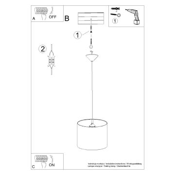 Sollux SL.1412 - Pendellampe til børn UNICORN 1xE27/15W/230V diameter 30 cm