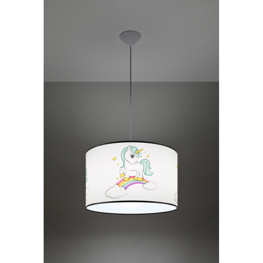 Pendellampe til børn UNICORN 1xE27/15W/230V diameter 40 cm