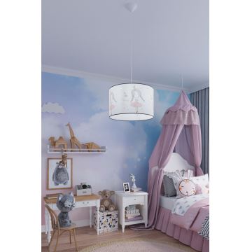 Pendellampe til børn PRINCESS 1xE27/15W/230V diameter 40 cm