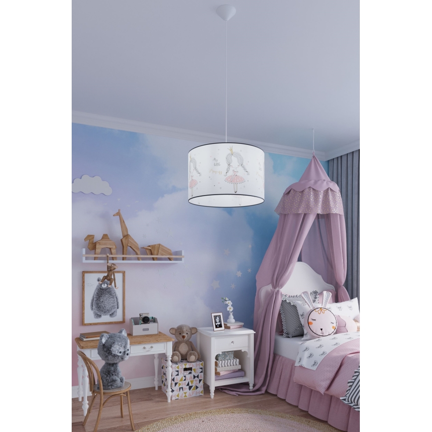 Pendellampe til børn PRINCESS 1xE27/15W/230V diameter 40 cm