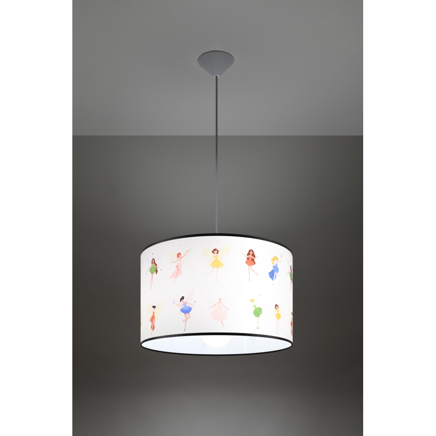 Pendellampe til børn FAIRY 1xE27/15W/230V diameter 40 cm fe