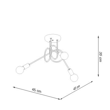 Loftlampe LOOP 3xE27/15W/230V sort