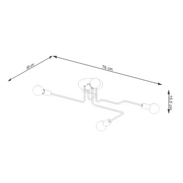 Loftlampe VECTOR 4xE27/15W/230V hvid