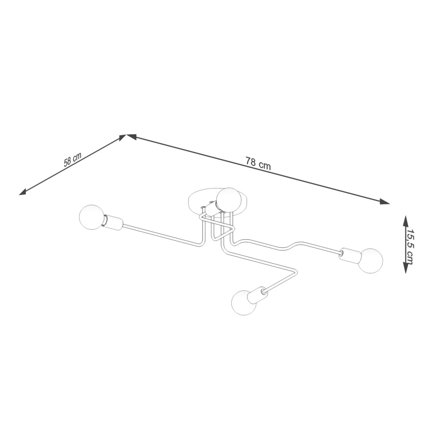 Loftlampe VECTOR 4xE27/15W/230V hvid