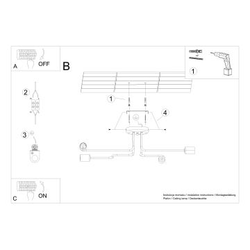 Loftlampe VECTOR 4xE27/15W/230V hvid