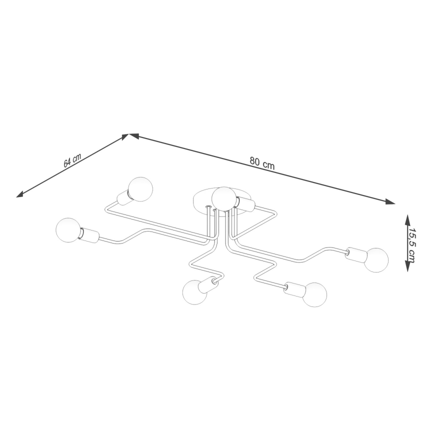 Loftlampe VECTOR 6xE27/15W/230V hvid