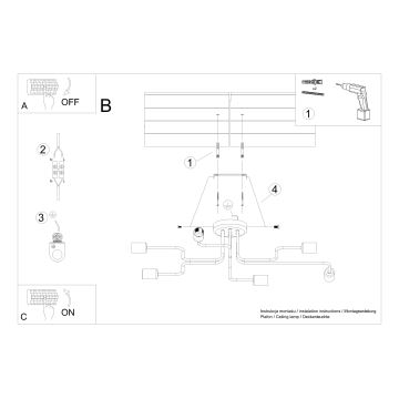 Loftlampe VECTOR 6xE27/15W/230V hvid