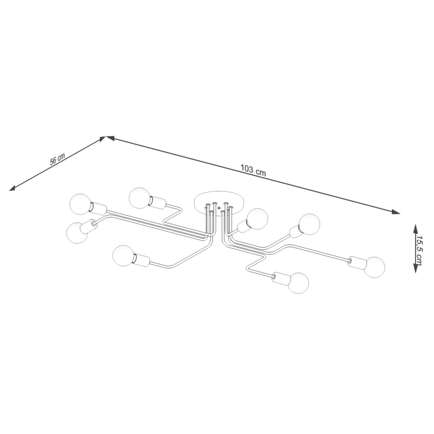 Loftlampe VECTOR 8xE27/15W/230V hvid