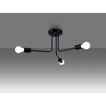 Pendellampe NORAH 3xE27/15W/230V sort
