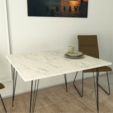Spisebord SANDALF 75x90 cm hvid/sort