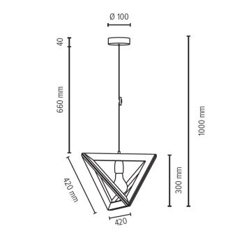 Pendel TRIGONON 1xE27/60W/230V bøgetræ - FSC-certificeret