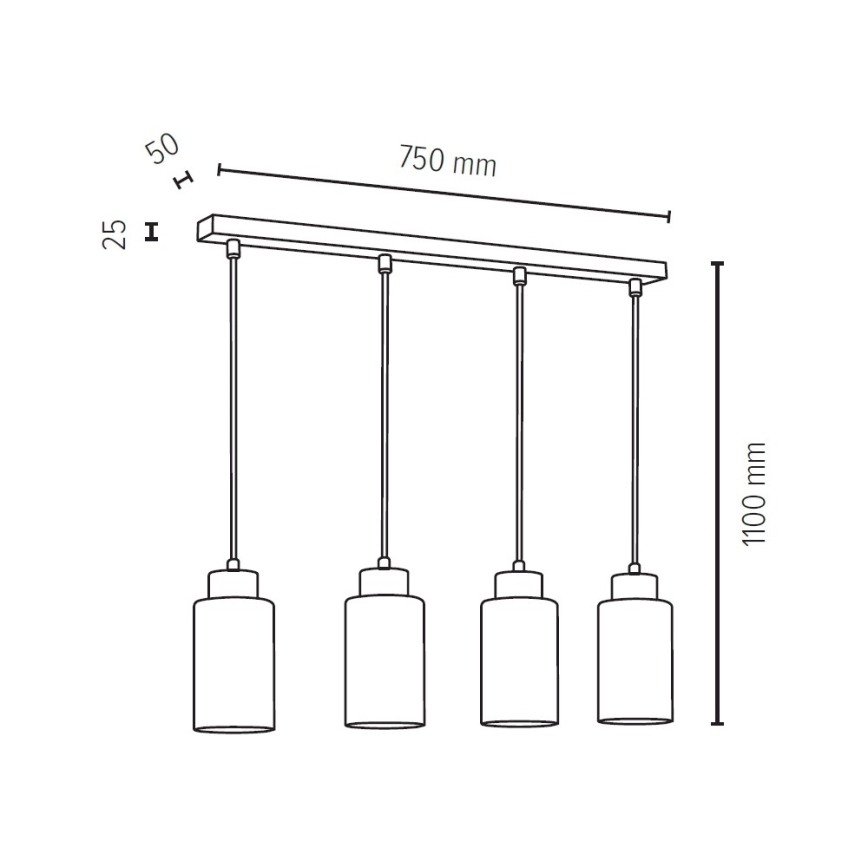 Pendel BOSCO 4xE27/60W/230V - FSC-certificeret